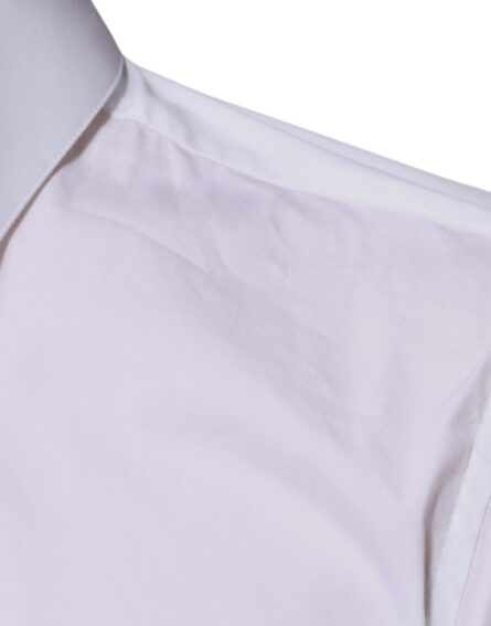 White Cotton Blend Men MARTINI Dress Shirt - Image 6