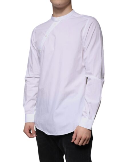 White Cotton Slim Fit MARTINI Dress Shirt - Image 3