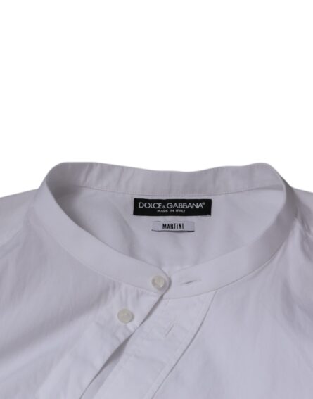 White Cotton Slim Fit MARTINI Dress Shirt - Image 7