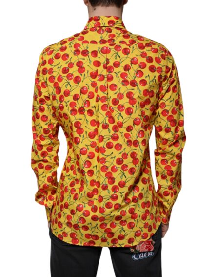 Yellow Cherry Cotton MARTINI Dress Shirt - Image 4