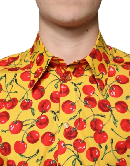 Yellow Cherry Cotton MARTINI Dress Shirt - Image 5