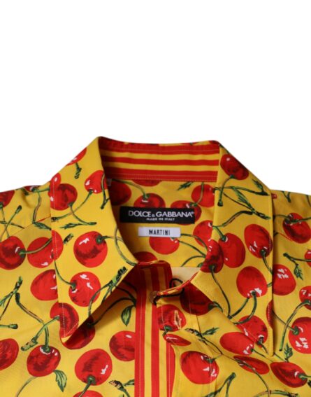 Yellow Cherry Cotton MARTINI Dress Shirt - Image 7