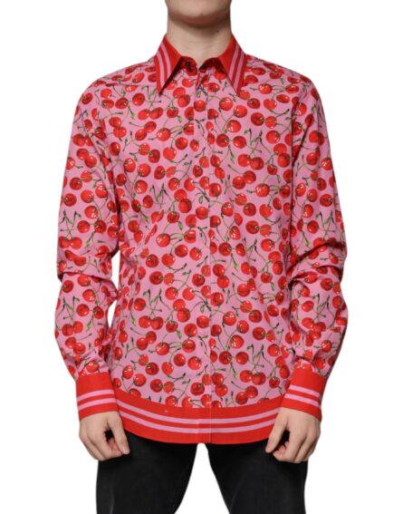 Pink Cherry Cotton Formal MARTINI Dress Shirt - Image 8