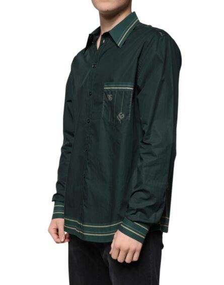 Green Logo Long Sleeve MARTINI Casual Shirt - Image 3