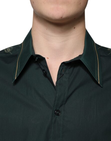 Green Logo Long Sleeve MARTINI Casual Shirt - Image 5