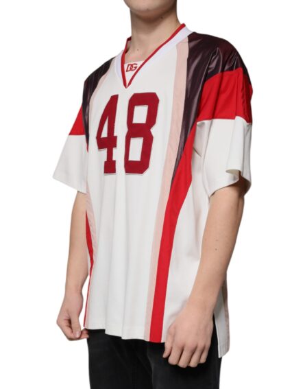 Multicolor Logo Jersey Cotton V-neck T-shirt - Image 3