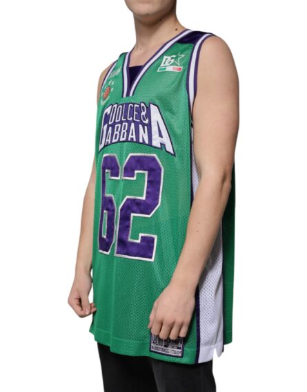 Green Polyester Jersey Sleeveless T-shirt - Image 3