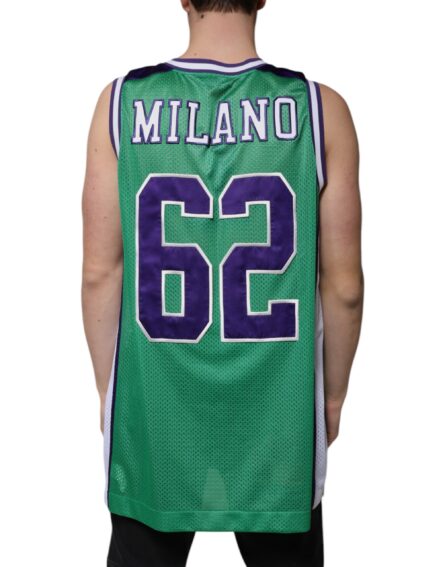 Green Polyester Jersey Sleeveless T-shirt - Image 4
