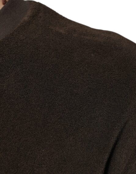 Brown Cotton Crew Neck Short Sleeves T-shirt - Image 6