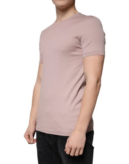 Brown Cotton Short Sleeves Round Neck T-shirt - Image 3