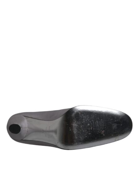 Gray Suede Leather High Heel Pumps Shoes - Image 5