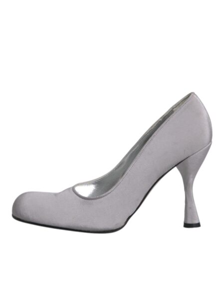 Gray Suede Leather High Heel Pumps Shoes - Image 8