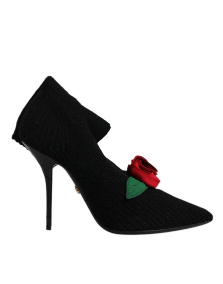 Black Stiletto Heels Mid Calf Boots Shoes - Image 6