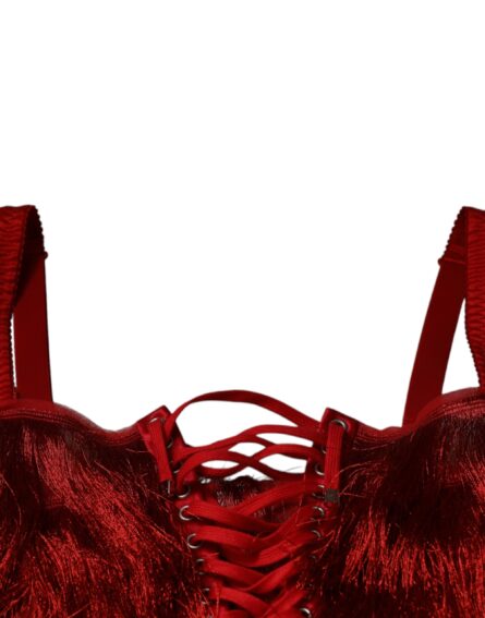 Red Lace Tassel Sleeveless Sheath Mini Dress - Image 6