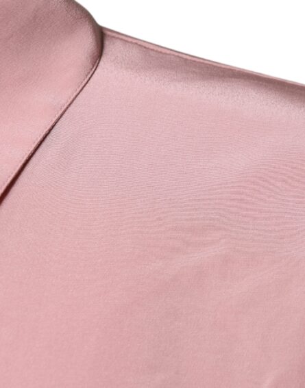 Pink Cotton Long Sleeves Collared Blouse Top - Image 6