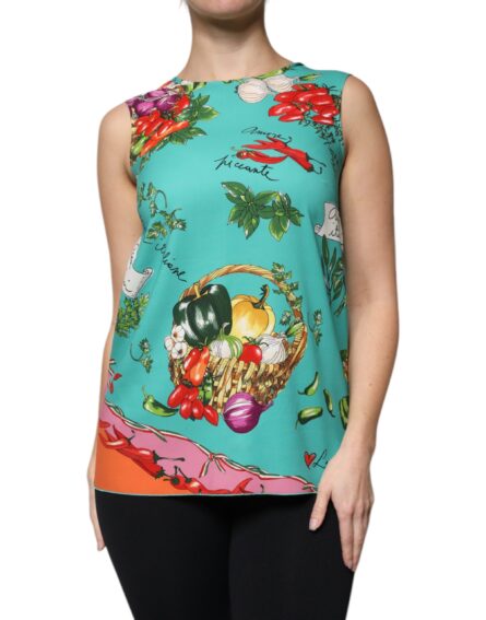 Multicolor Vegetables Sleeveless Tank Top - Image 2