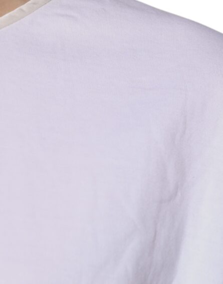 White Cotton Silk Round Neck Wrap Blouse Top - Image 6