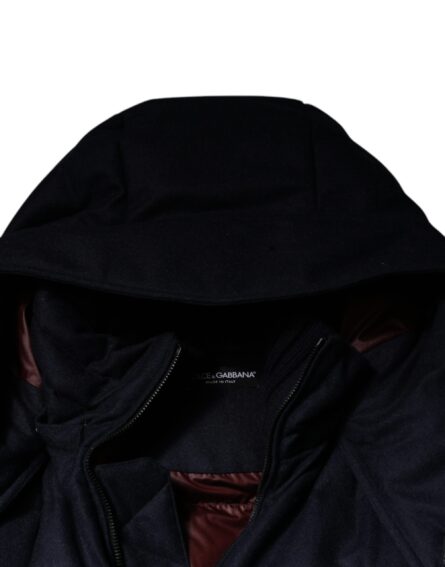 Black Nylon Hooded Puffer Men Coat Jacket - Image 7