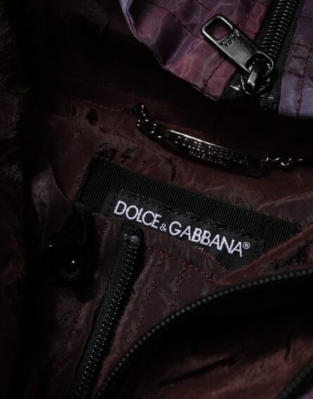 Purple Camouflage Hooded Men Blouson Jacket - Image 6