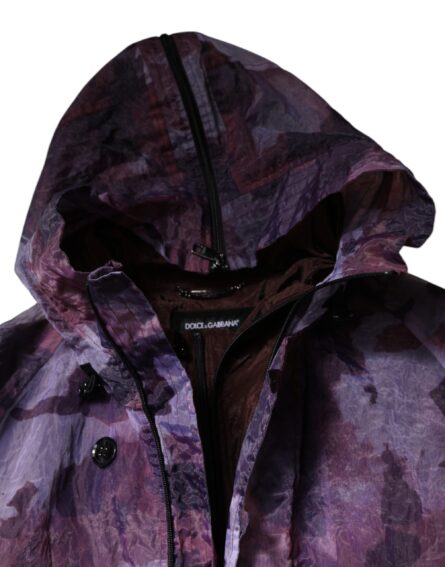 Purple Camouflage Hooded Men Blouson Jacket - Image 7