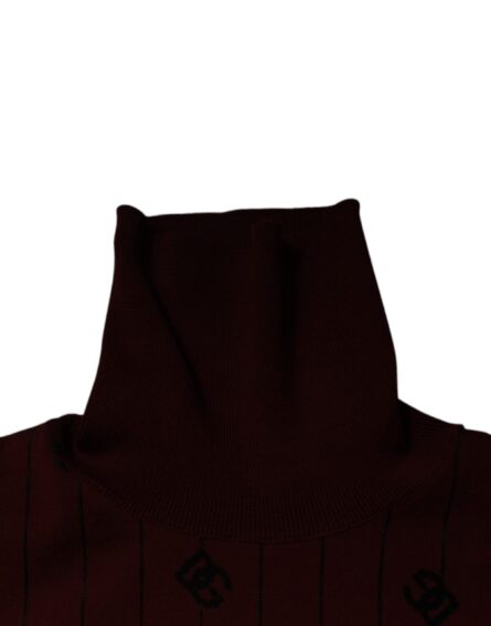 Maroon Monogram Turtleneck Pullover Sweater - Image 6