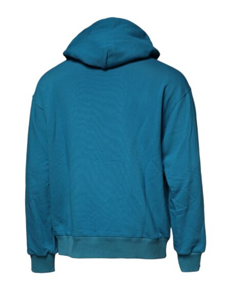 Blue Logo Cotton Hooded Sweatshirt Sweater - Image 5
