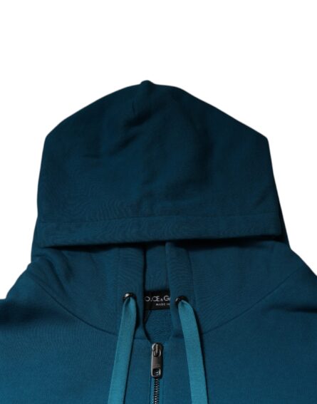Blue Logo Cotton Hooded Sweatshirt Sweater - Image 6