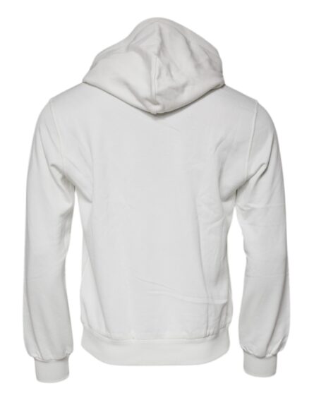 White Caesar Cotton Hooded Pullover Sweater - Image 5