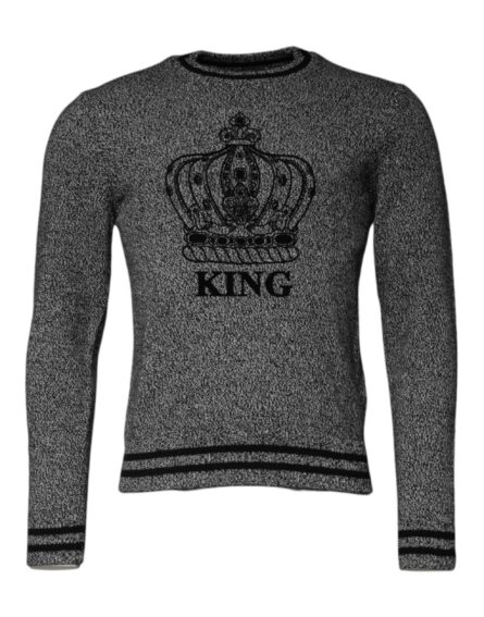 Gray Crown King Cashmere Pullover Sweater - Image 2