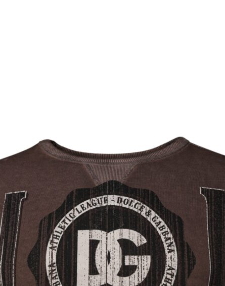 Brown Logo Print Crew Neck Pullover Sweater - Image 3