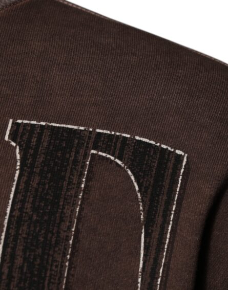 Brown Logo Print Crew Neck Pullover Sweater - Image 4