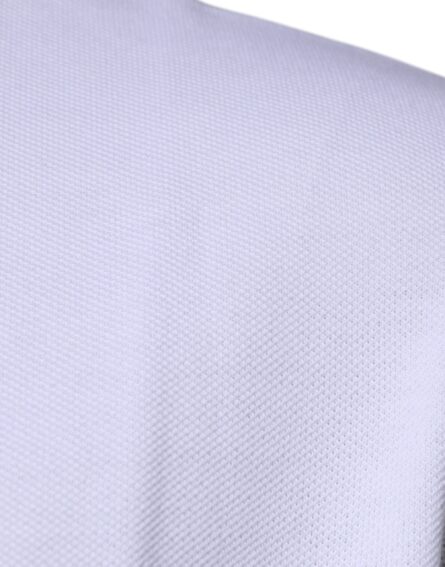 White Viscose Collared Men Polo Short Sleeves T-shirt - Image 4
