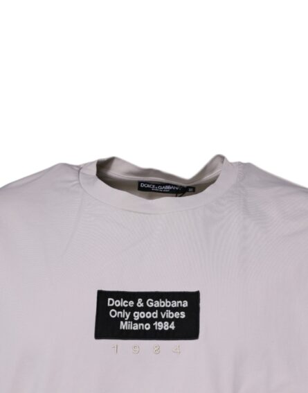 Beige DG Logo Crew Neck Short Sleeves T-shirt - Image 3
