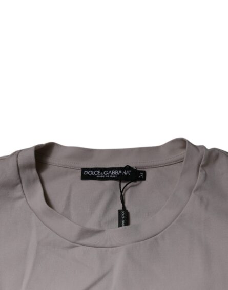 Beige DG Logo Crew Neck Short Sleeves T-shirt - Image 6