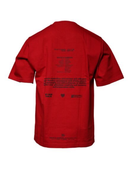 Red DG Eye Cotton Crew Neck T-shirt - Image 5