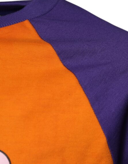 Orange Purple Graphic Print Short Sleeves T-shirt - Image 4
