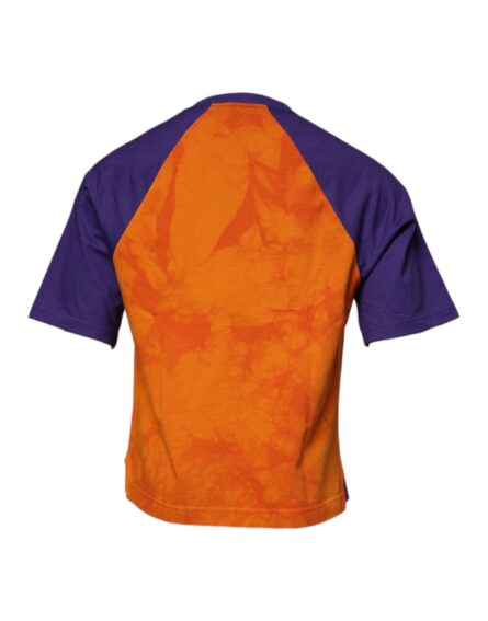 Orange Purple Graphic Print Short Sleeves T-shirt - Image 5