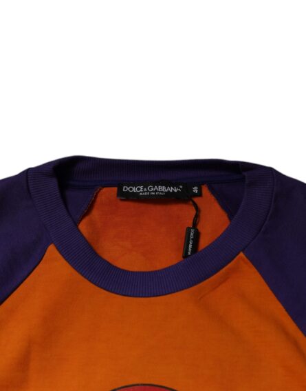 Orange Purple Graphic Print Short Sleeves T-shirt - Image 6