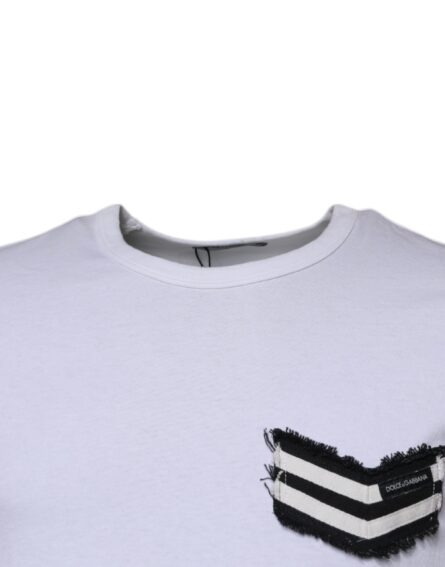 White Stripes Crew Neck Short Sleeves T-shirt - Image 3