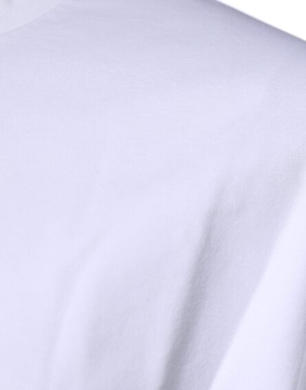 White DG Logo Cotton Crew Neck T-shirt - Image 4