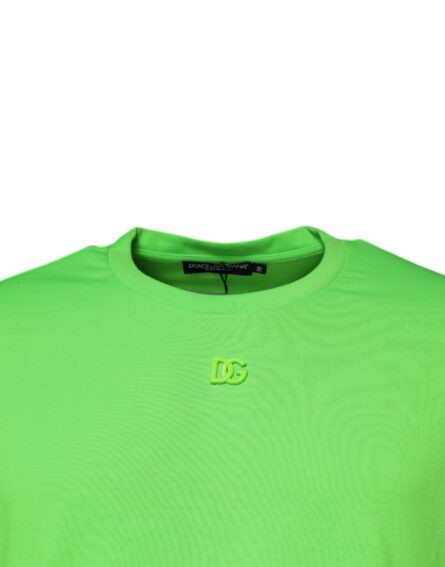 Green DG Logo Cotton Crew Neck T-shirt - Image 3
