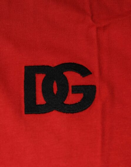 Red DG Logo Cotton Crew Neck T-shirt - Image 7
