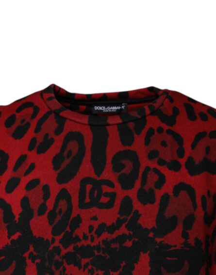 Red Leopard Print Cotton Sleeveless T-shirt - Image 3
