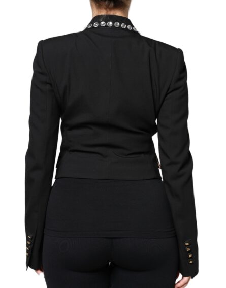 Black Crystal Double Breasted Blazer Jacket - Image 4