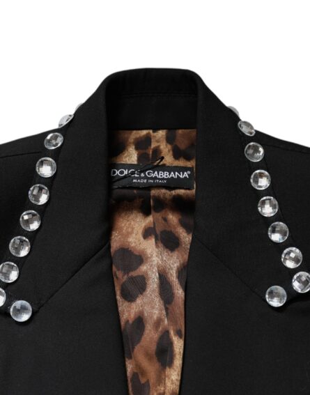 Black Crystal Double Breasted Blazer Jacket - Image 7