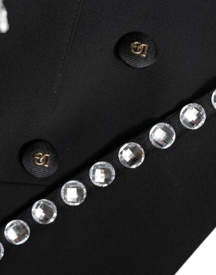 Black Crystal Double Breasted Blazer Jacket - Image 8