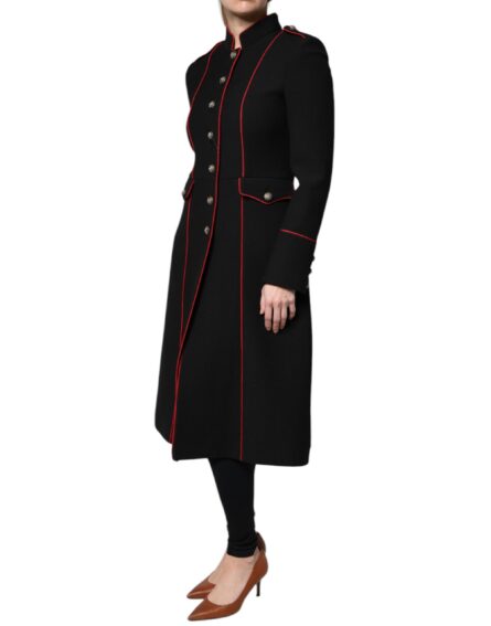 Black Single Breasted Trench Coat Jacket - Image 3