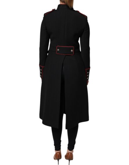 Black Single Breasted Trench Coat Jacket - Image 4
