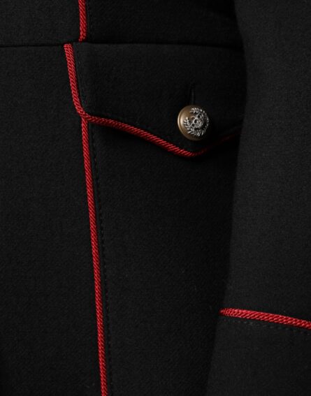 Black Single Breasted Trench Coat Jacket - Image 6