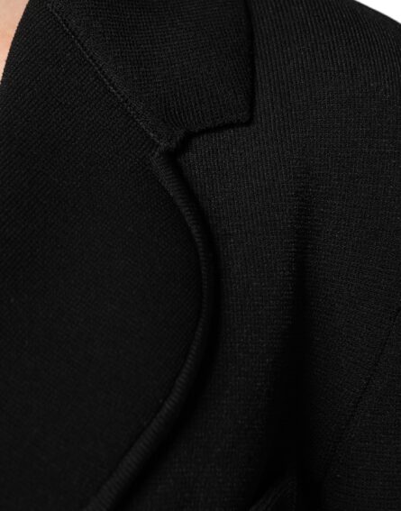 Black Viscose Single Breasted Blazer Jacket - Image 6